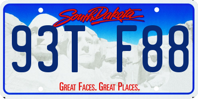 SD license plate 93TF88