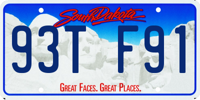 SD license plate 93TF91