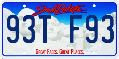 SD license plate 93TF93