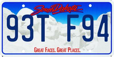 SD license plate 93TF94