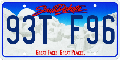 SD license plate 93TF96