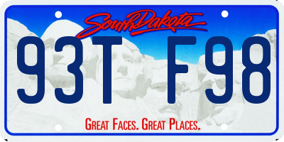SD license plate 93TF98