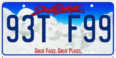 SD license plate 93TF99