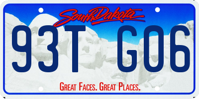 SD license plate 93TG06