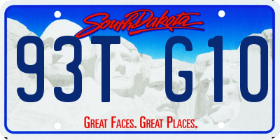 SD license plate 93TG10