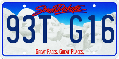 SD license plate 93TG16