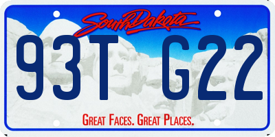 SD license plate 93TG22