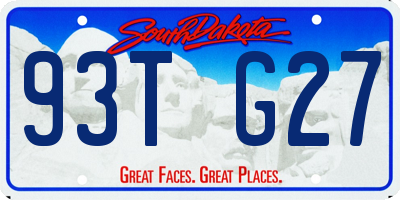 SD license plate 93TG27
