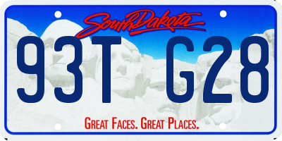 SD license plate 93TG28