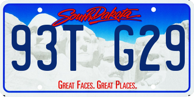 SD license plate 93TG29