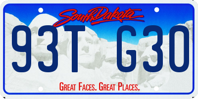 SD license plate 93TG30