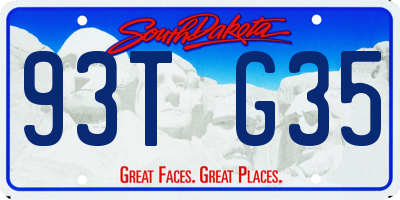SD license plate 93TG35