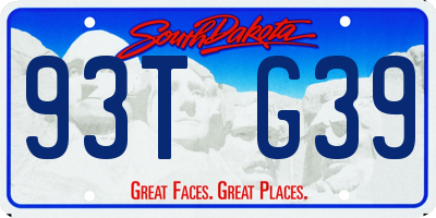 SD license plate 93TG39