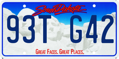 SD license plate 93TG42