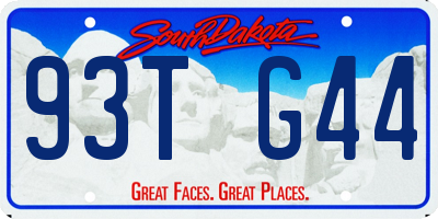SD license plate 93TG44