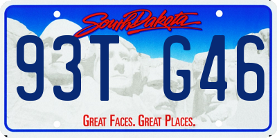 SD license plate 93TG46