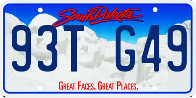 SD license plate 93TG49