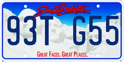 SD license plate 93TG55