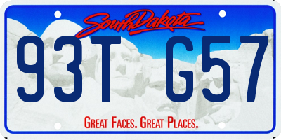 SD license plate 93TG57