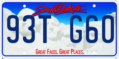 SD license plate 93TG60