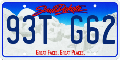 SD license plate 93TG62
