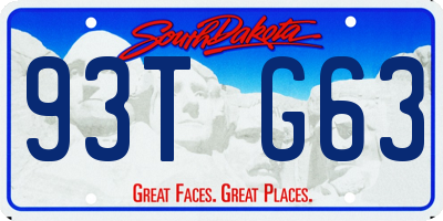 SD license plate 93TG63