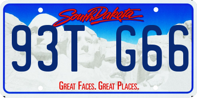 SD license plate 93TG66