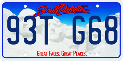 SD license plate 93TG68