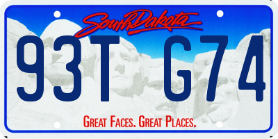 SD license plate 93TG74