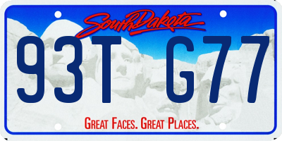 SD license plate 93TG77