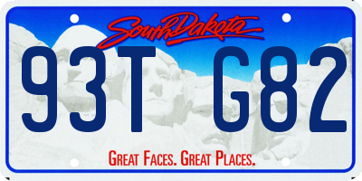 SD license plate 93TG82