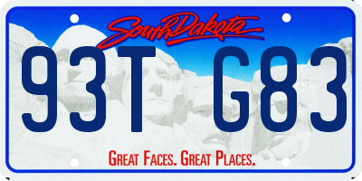 SD license plate 93TG83