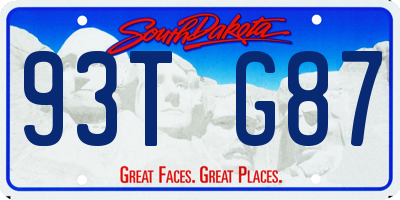 SD license plate 93TG87