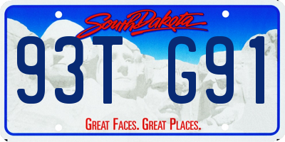 SD license plate 93TG91