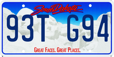 SD license plate 93TG94
