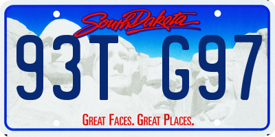 SD license plate 93TG97