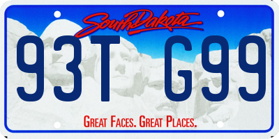 SD license plate 93TG99