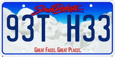 SD license plate 93TH33