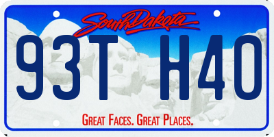 SD license plate 93TH40