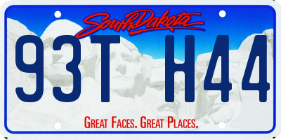 SD license plate 93TH44