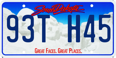 SD license plate 93TH45