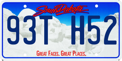 SD license plate 93TH52