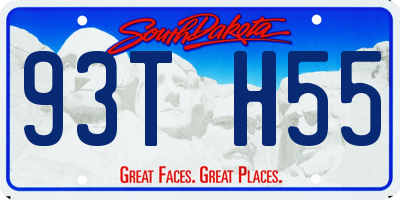 SD license plate 93TH55
