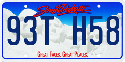 SD license plate 93TH58