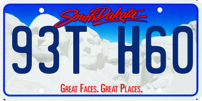 SD license plate 93TH60