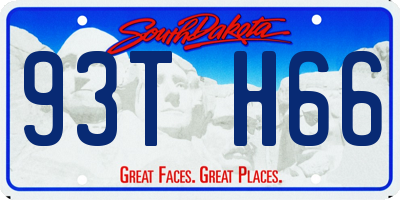 SD license plate 93TH66