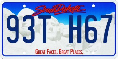 SD license plate 93TH67