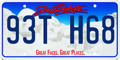 SD license plate 93TH68