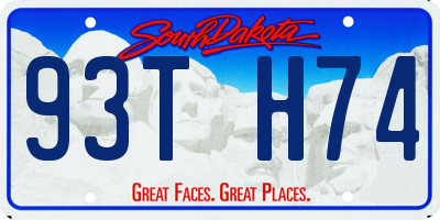 SD license plate 93TH74