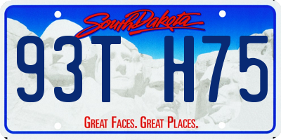 SD license plate 93TH75